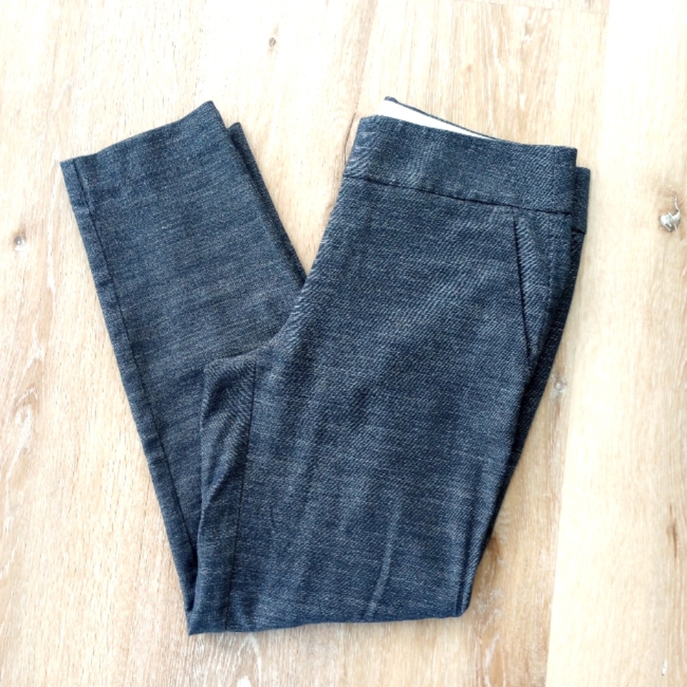Ann Taylor Loft Marisa Mid-Rise Charcoal Gray Cropped Trousers Size 4